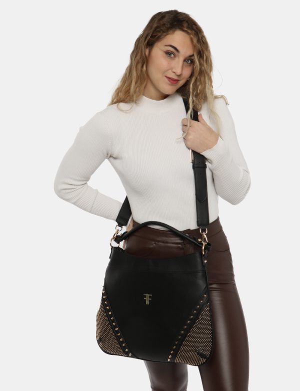 Borsa Fracomina nero - COMPOSIZIONE E VESTIBILITÀ:100% poliuretanoCONSIGLI DI STILE:Borsa a mano o spalla semirigida di gran