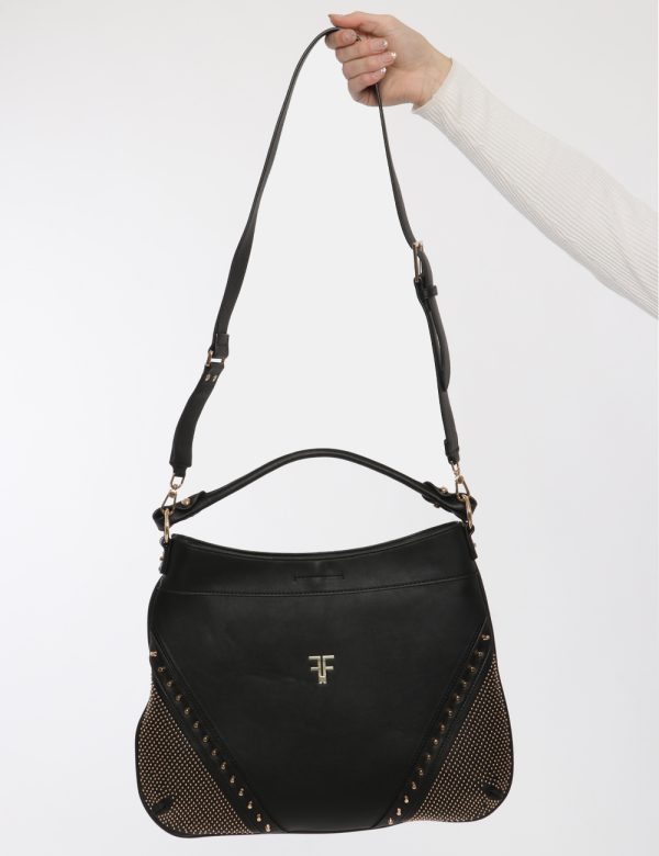 Borsa Fracomina nero - COMPOSIZIONE E VESTIBILITÀ:100% poliuretanoCONSIGLI DI STILE:Borsa a mano o spalla semirigida di gran