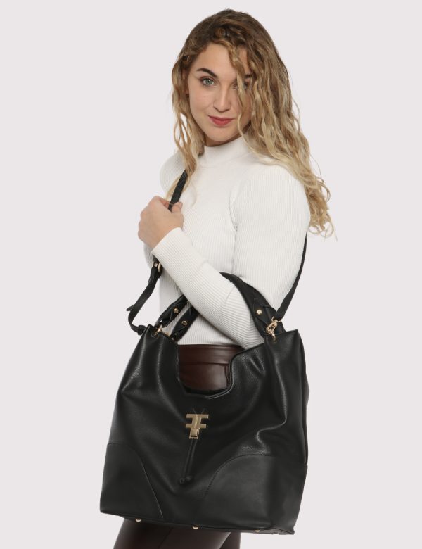 Borsa Fracomina nero - COMPOSIZIONE E VESTIBILITÀ:100% poliuretanoCONSIGLI DI STILE:Borsa a mano semirigida di grandi dimens