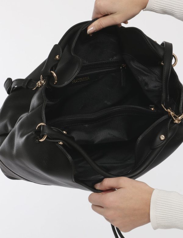 Borsa Fracomina nero - COMPOSIZIONE E VESTIBILITÀ:100% poliuretanoCONSIGLI DI STILE:Borsa a mano semirigida di grandi dimens