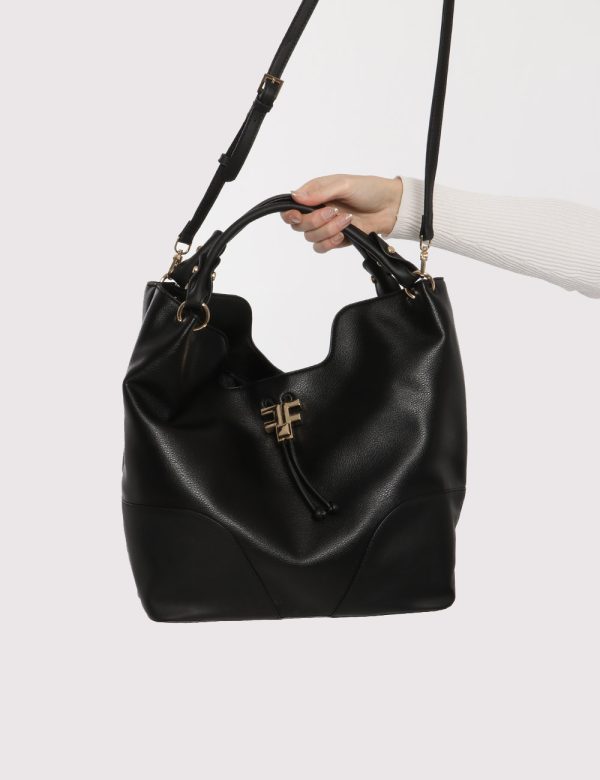 Borsa Fracomina nero - COMPOSIZIONE E VESTIBILITÀ:100% poliuretanoCONSIGLI DI STILE:Borsa a mano semirigida di grandi dimens