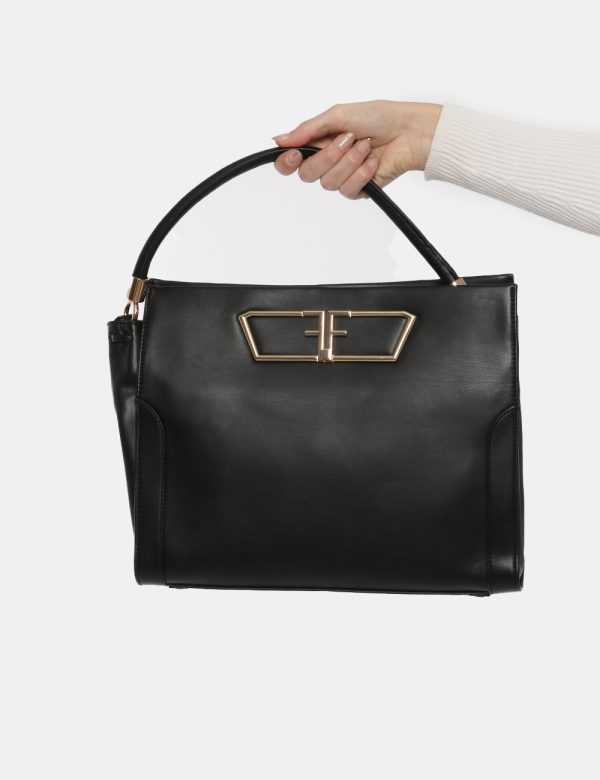 Borsa Fracomina nero - COMPOSIZIONE E VESTIBILITÀ:100% poliuretanoCONSIGLI DI STILE:Borsa a mano semirigida di medie dimensi