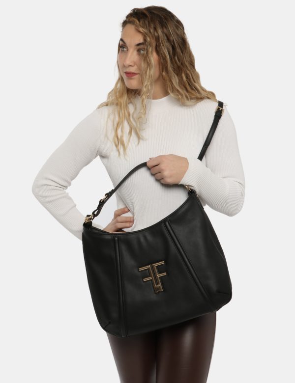 Borsa Fracomina nero - COMPOSIZIONE E VESTIBILITÀ:100% poliuretanoCONSIGLI DI STILE:Borsa a mano o spalla semirigida di gran