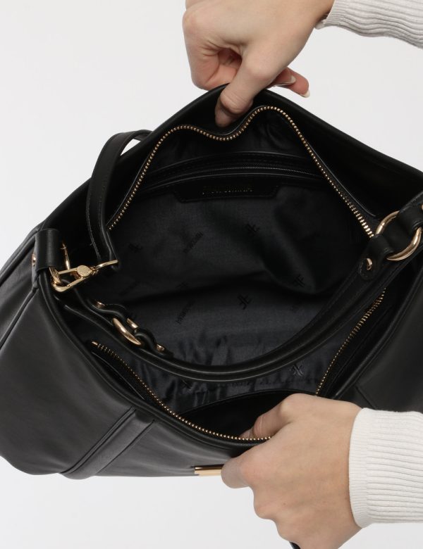 Borsa Fracomina nero - COMPOSIZIONE E VESTIBILITÀ:100% poliuretanoCONSIGLI DI STILE:Borsa a mano o spalla semirigida di gran