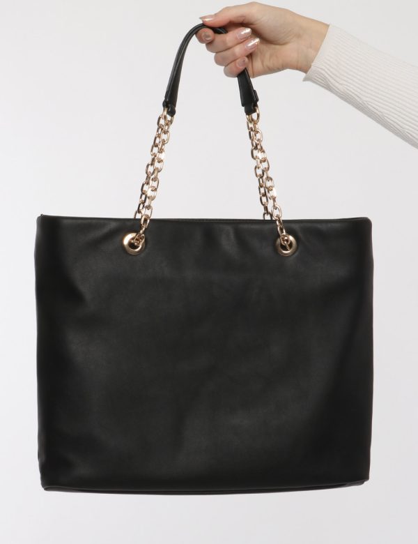 Borsa Fracomina nero - COMPOSIZIONE E VESTIBILITÀ:100% poliuretanoCONSIGLI DI STILE:Borsa a mano o spalla semirigida di gran