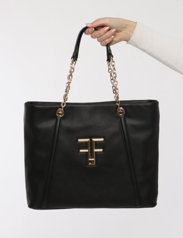 Borsa Fracomina nero - COMPOSIZIONE E VESTIBILITÀ:100% poliuretanoCONSIGLI DI STILE:Borsa a mano o spalla semirigida di gran