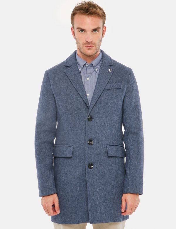 Cappotto Fred Mello con bottoni - 50% lana 40% poliestere 10% poliammideIl modello indossa la taglia L ed è alto 184 cm e la