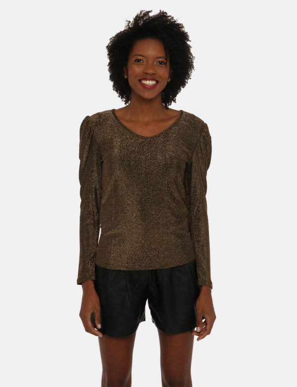 Maglia Fracomina in lurex - 50% nylon 45% lurex 5% spandexLa modella indossa la taglia S e la vestibilità del capo è regolar