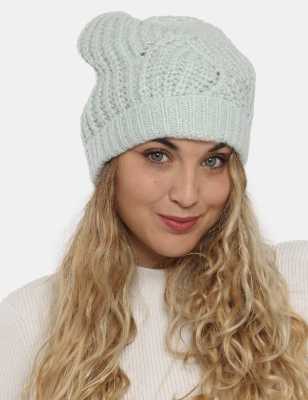 Cappello Fracomina azzurro lurex - COMPOSIZIONE E VESTIBILITÀ:92% acrilico 8% metallicoCONSIGLI DI STILE:Cappello modello be