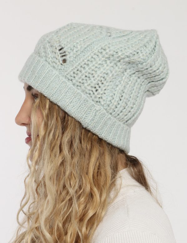 Cappello Fracomina azzurro lurex - COMPOSIZIONE E VESTIBILITÀ:92% acrilico 8% metallicoCONSIGLI DI STILE:Cappello modello be