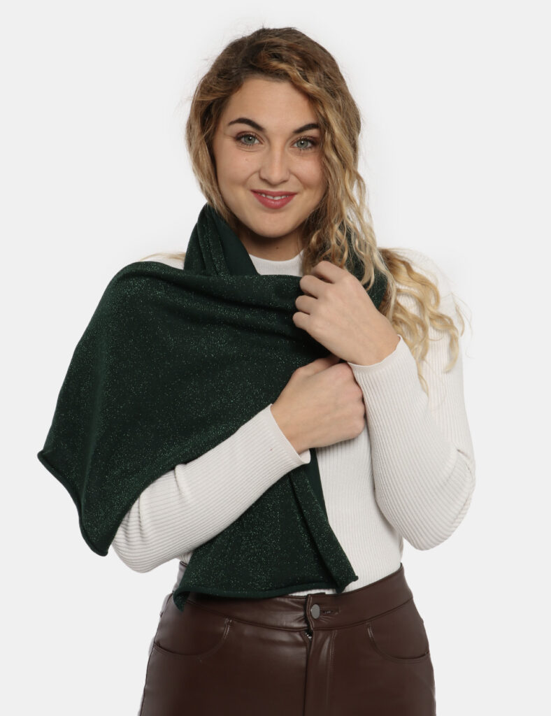 foulard da donna scontati - Sciarpa Fracomina verde lurex