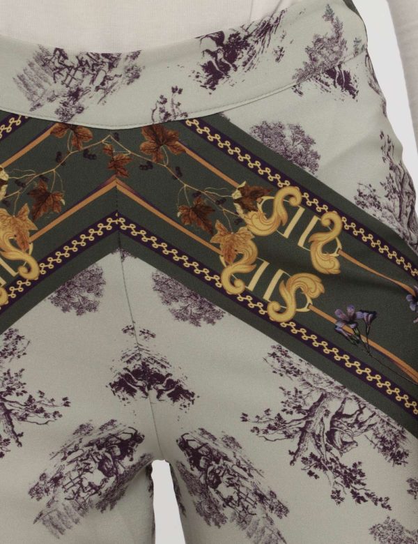 Pantaloni Fracomina fantasia beige/verde - COMPOSIZIONE E VESTIBILITÀ:100% viscosaLa modella è alta 172 cm e indossa la tagl