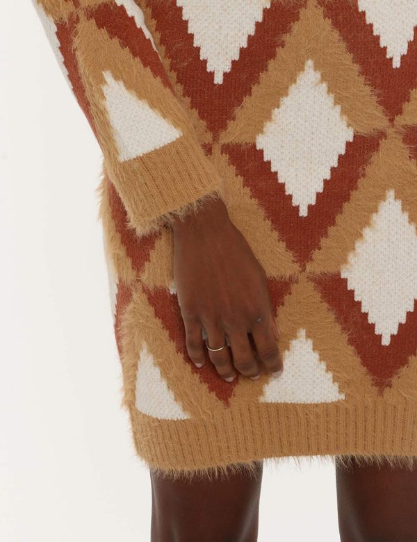 Vestito Fracomina in maglia con motivo geometrico - 50% poliestere 25% acrilica 20% nylon 5% elastanLa modella indossa la ta