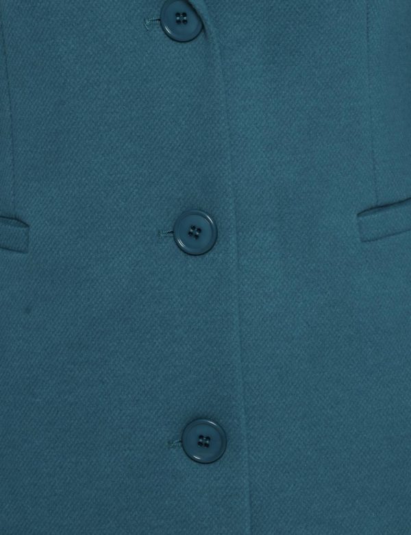 Cappotto Vougue azzurro ottanio - COMPOSIZIONE E VESTIBILITÀ:92% poliestere 8% viscosaLa modella è alta 170 cm e indossa la
