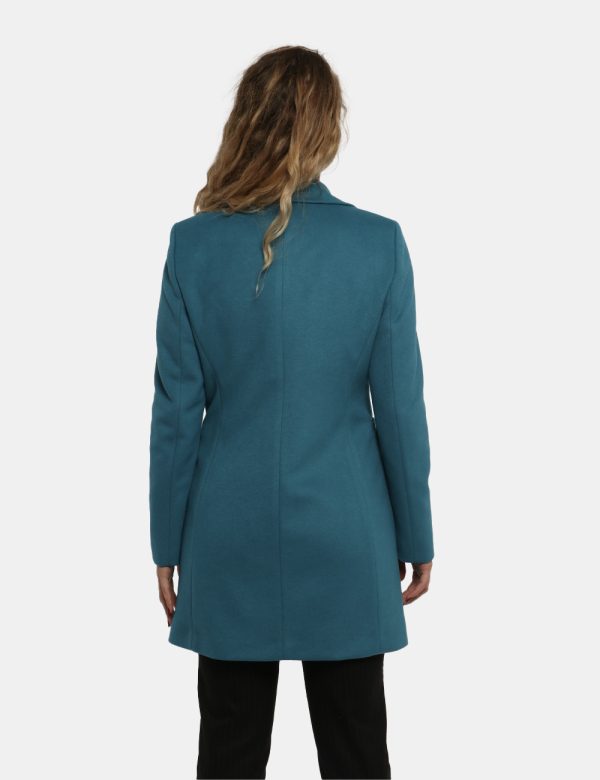Cappotto Vougue azzurro ottanio - COMPOSIZIONE E VESTIBILITÀ:92% poliestere 8% viscosaLa modella è alta 170 cm e indossa la