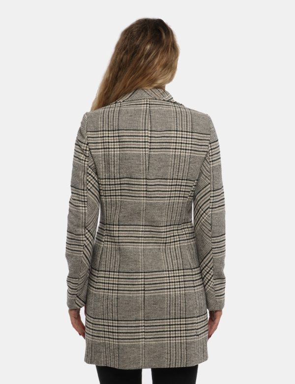 Cappotto Vougue panna bicolor - COMPOSIZIONE E VESTIBILITÀ:92% poliestere 8% viscosaLa modella è alta 170 cm e indossa la ta
