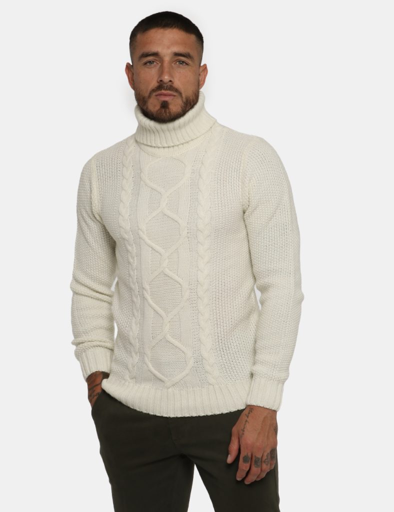 Abbigliamento da uomo Goha - Maglione Goha dolcevita panna