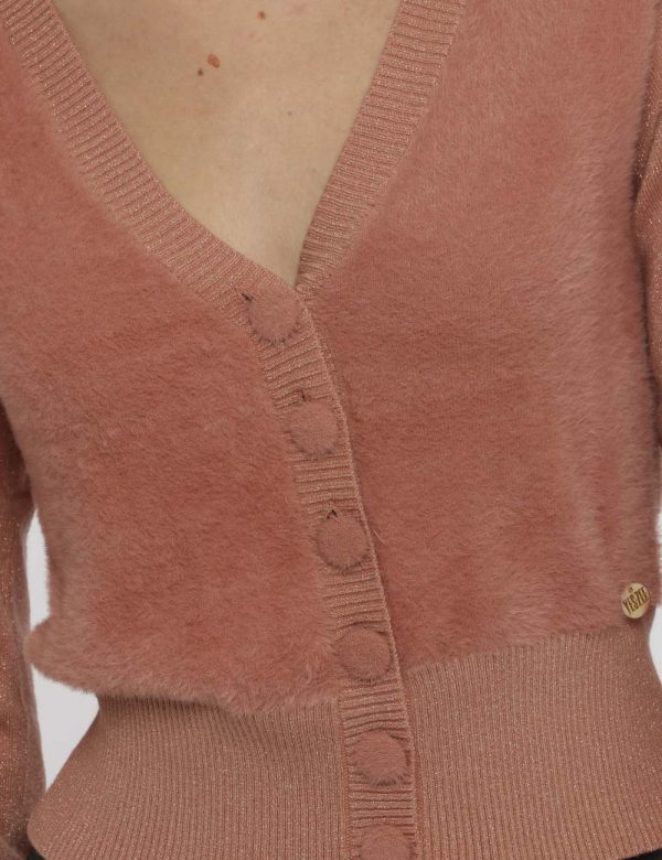 Cardigan Yes Zee rosa antico - COMPOSIZIONE E VESTIBILITÀ:100% poliammidicaLa modella è alta 170 cm e indossa la taglia S. L