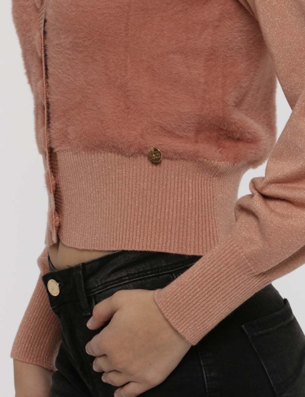 Cardigan Yes Zee rosa antico - COMPOSIZIONE E VESTIBILITÀ:100% poliammidicaLa modella è alta 170 cm e indossa la taglia S. L
