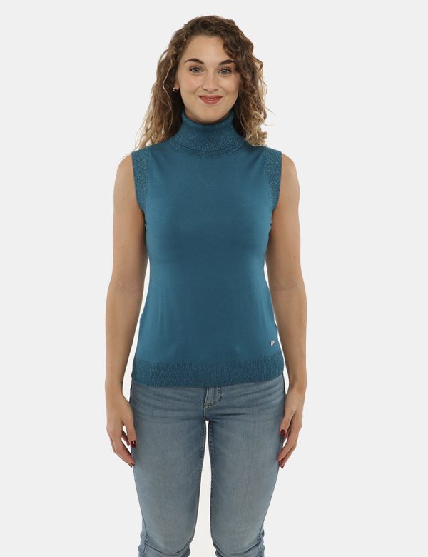 Maglia Yes Zee smanicato a collo alto - 50% viscosa 28% poliestere 22% poliammidicaLa modella indossa la taglia S e la vesti