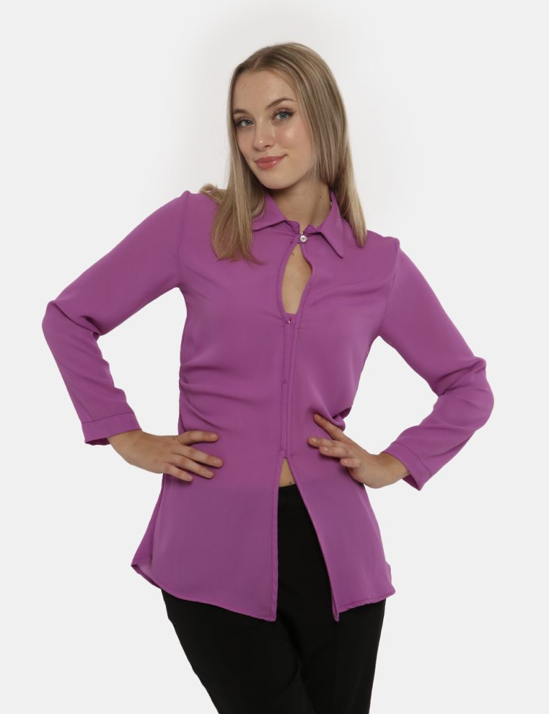 Camicia bluse elegante da donna scontata - Camicia Vougue viola ciclamino