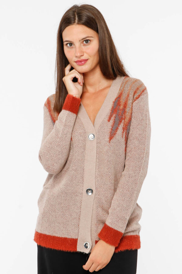 Maglione Maison Espin con maxi bottoni - 50% poliestere 22% lana 10% alpaca 13% acrilico 5% metallicoLa modella indossa la t