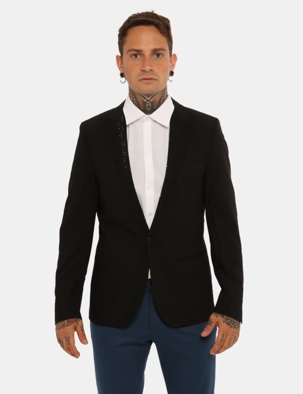 Giacca Antony Morato nero - COMPOSIZIONE E VESTIBILITÀ:Altre materieIl modello è alto 181 cm e indossa la taglia 48. La vest