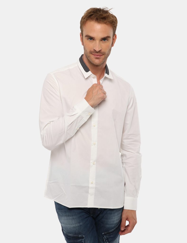 Outlet camicia da uomo scontata - Camicia Antony Morato con collo a contrasto