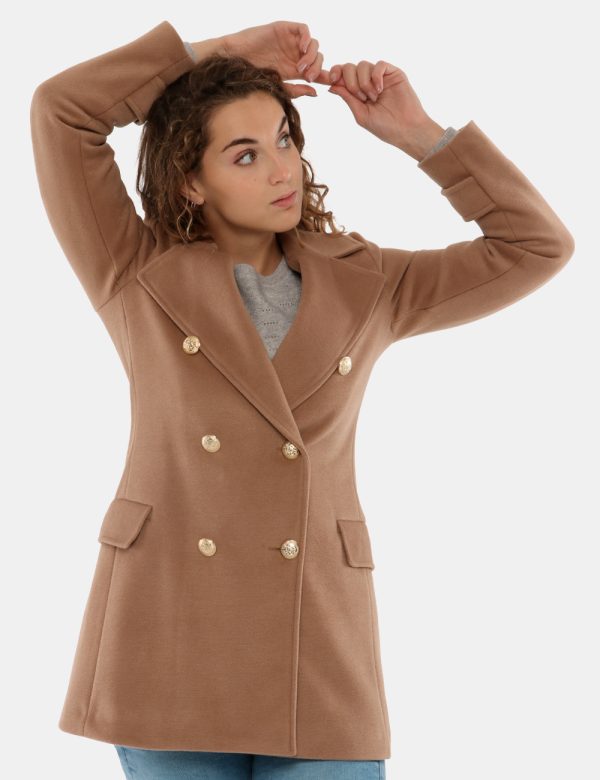 Cappotto Vougue con bottoni dorati - 93% poliestere 7% viscosaLa modella indossa la taglia S e la vestibilità del capo è reg