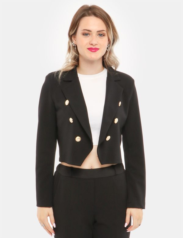 Blazer Vougue corto - 90% poliestere 10% elastinaLa modella indossa la taglia S ed è alta 168 cm e la vestibilità è regolar