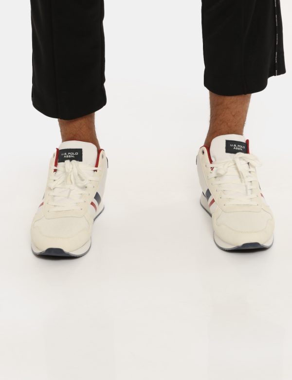 Scarpe US Polo bianco/blu/rosso - COMPOSIZIONE E VESTIBILITÀ:Materie tessili e altre materieIl modello calza il numero 44 e