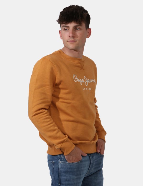 Felpa Pepe Jeans Giallo - Felpa classica con base giallo ocra e logo brand ricamato bianco. Presenti polsini e girocollo cla