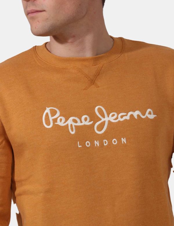 Felpa Pepe Jeans Giallo - Felpa classica con base giallo ocra e logo brand ricamato bianco. Presenti polsini e girocollo cla