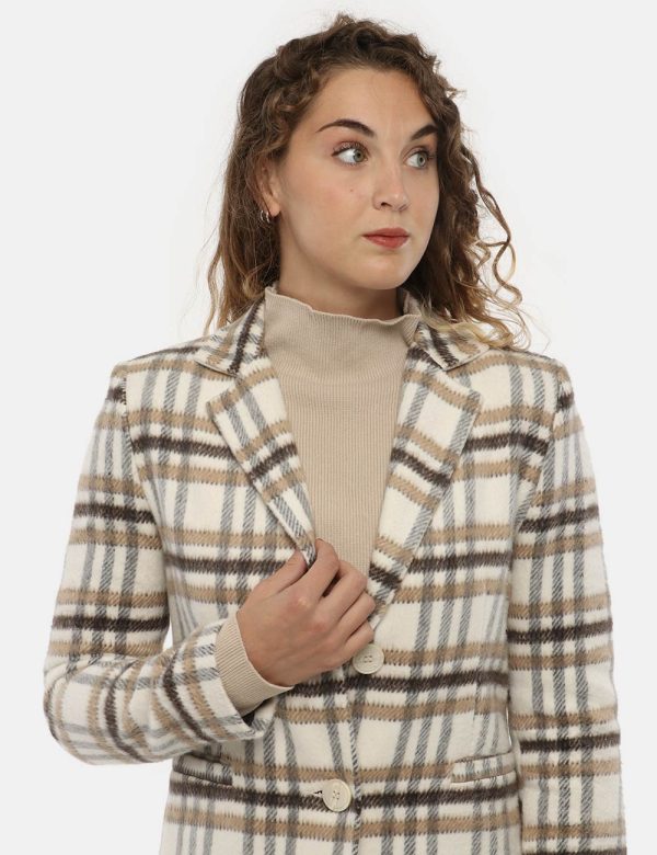 Cappotto Vogue a quadri - 100% poliestereLa modella indossa la taglia S e la vestibilità del capo è regolare. Spalle: 38cm