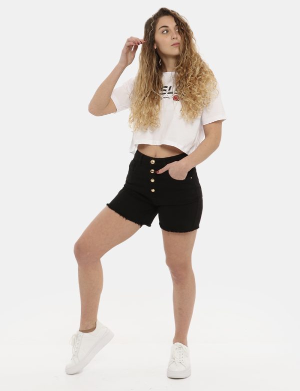 Short Yes Zee nero - COMPOSIZIONE E VESTIBILITÀ:100% cotoneLa modella è alta 170 cm e indossa la taglia 27 US. La vestibilit