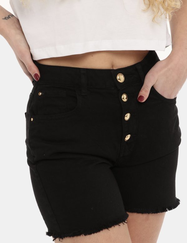 Short Yes Zee nero - COMPOSIZIONE E VESTIBILITÀ:100% cotoneLa modella è alta 170 cm e indossa la taglia 27 US. La vestibilit