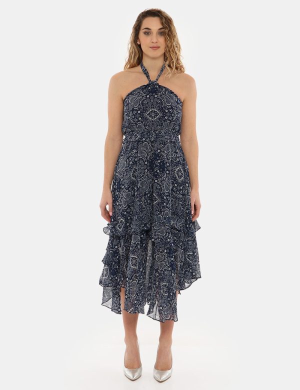 Vestito Pepe Jeans blu fantasia - COMPOSIZIONE E VESTIBILITÀ:100% poliestereLa modella è alta 170 cm e indossa la taglia s.
