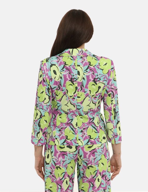 Blazer Vougue fantasia verde/lilla - COMPOSIZIONE E VESTIBILITÀ:97% poliestere 3% elastaneLa modella è alta 161 cm e indossa