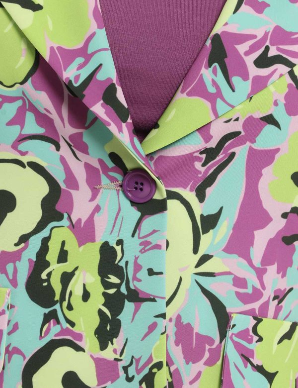 Blazer Vougue fantasia verde/lilla - COMPOSIZIONE E VESTIBILITÀ:97% poliestere 3% elastaneLa modella è alta 161 cm e indossa