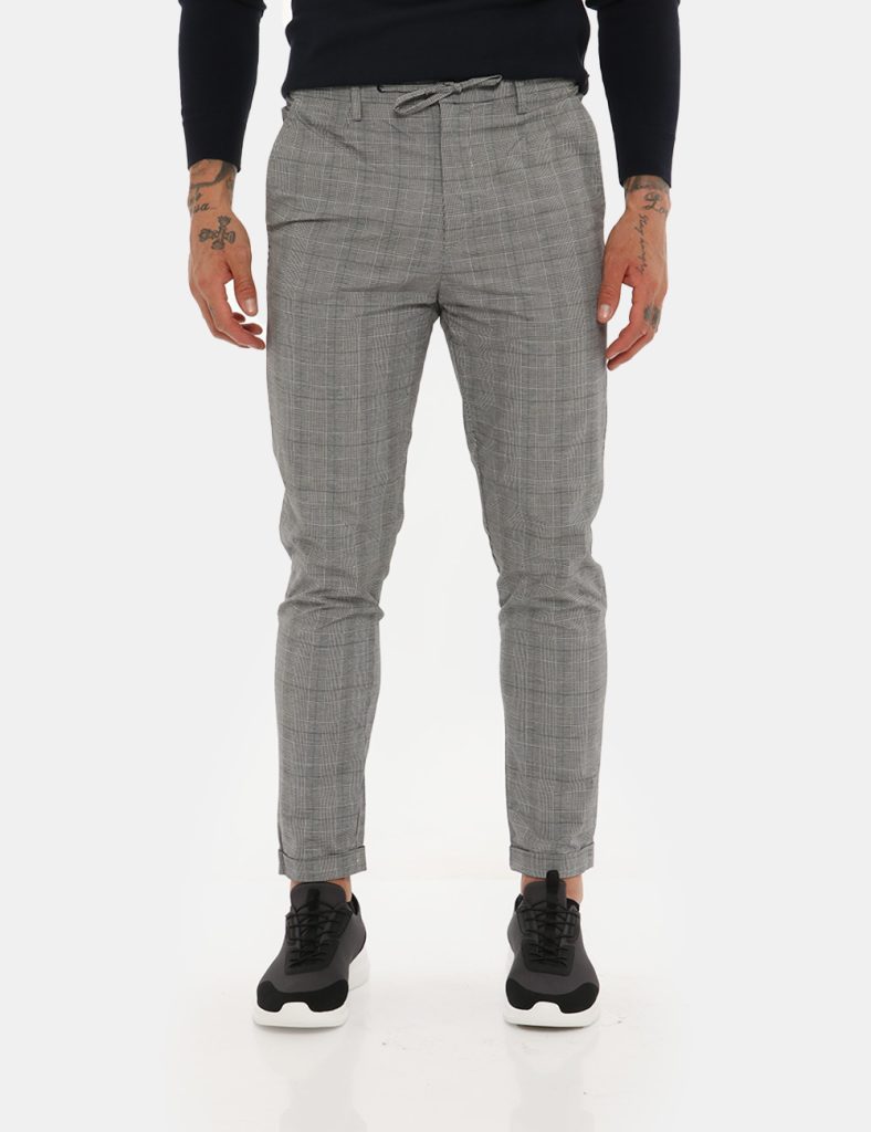 Fifty Four uomo outlet  - pantalone Fifty Four quadrettato grigio