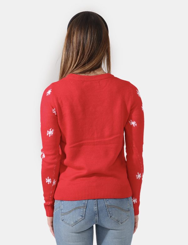 Maglia Vero Moda natalizia con motivo a renna e pon pon applicati - 100% acrilicoLa modella indossa la taglia S e la vestibi