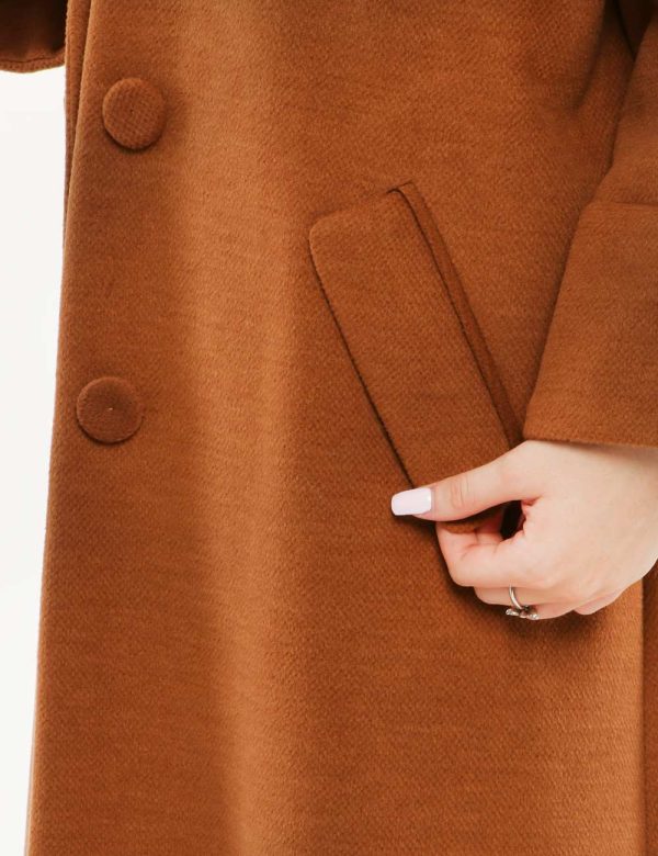 Cappotto Sandro Ferrone con bottoni foderati - 92% poliestere - 8% viscosaLa modella indossa la taglia 40 ed è alta 170 cm e