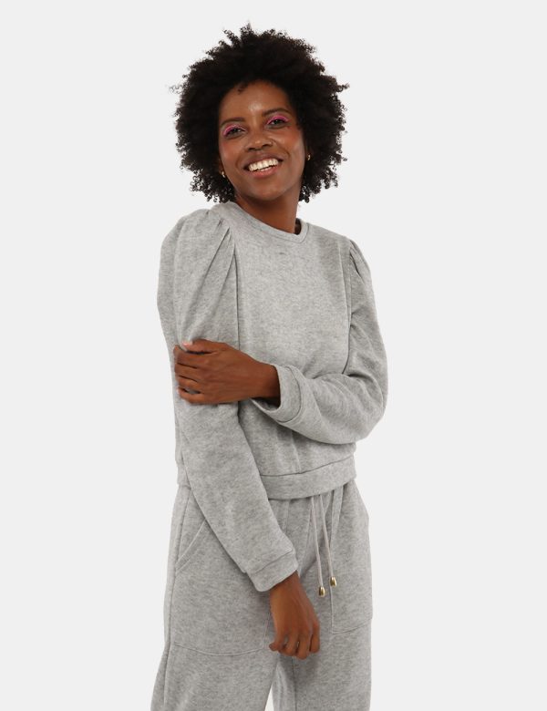 Maglione Sandro Ferrone con spalla arricciata - 95% poliestere 5% elastinaLa modella indossa la taglia S ed è alta 170 cm e