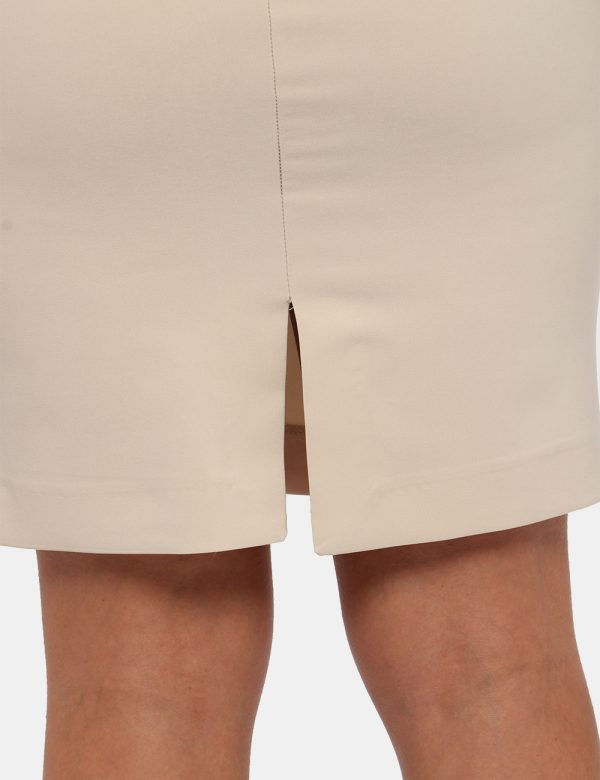 Vestito Sandro Ferrone beige - COMPOSIZIONE E VESTIBILITÀ:95% poliestere 5% elastaneLa modella è alta 170 cm e indossa la ta
