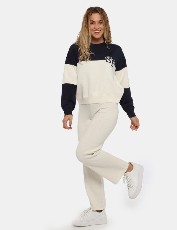 Pantalone Sandro Ferrone bianco - COMPOSIZIONE E VESTIBILITÀ:44% viscosa 24% nylon 19% poliestere 13% elastaneLa modella è a