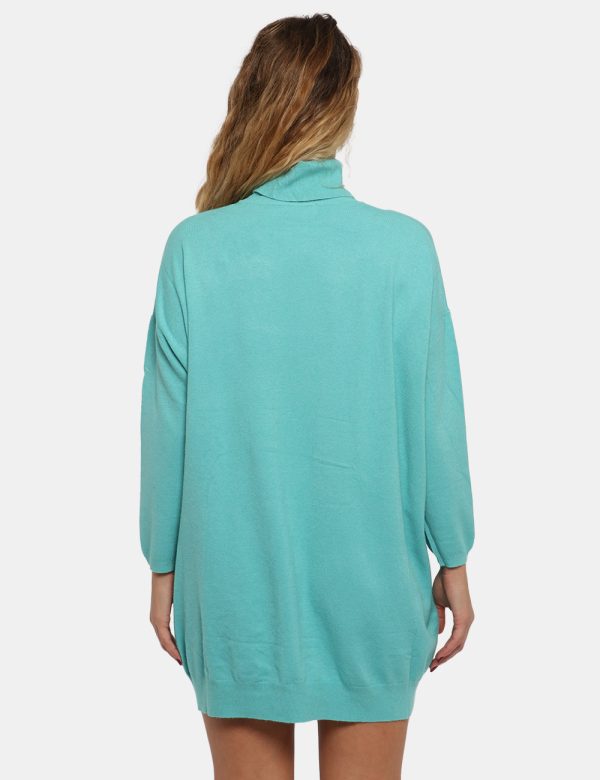 Maglione Sandro Ferrone verde acqua - COMPOSIZIONE E VESTIBILITÀ:44% viscosa 24% nylon 19% poliestere 13% elastaneLa modella