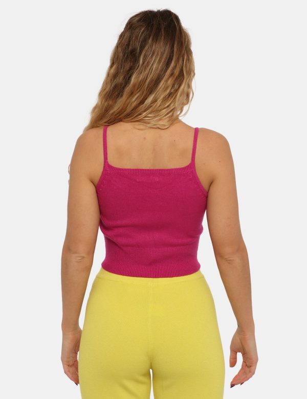 Top Sandro Ferrone fucsia - COMPOSIZIONE E VESTIBILITÀ:44% viscosa 24% nylon 19% poliestere 13% elastaneLa modella è alta 17