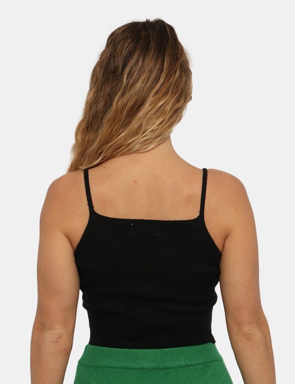 Top Sandro Ferrone nero - COMPOSIZIONE E VESTIBILITÀ:44% viscosa 24% nylon 19% poliestere 13% elastaneLa modella è alta 170