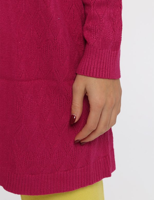 Cardigan Sandro Ferrone fucsia - COMPOSIZIONE E VESTIBILITÀ:44% viscosa 24% nylon 19% poliestere 13% elastaneLa modella è al