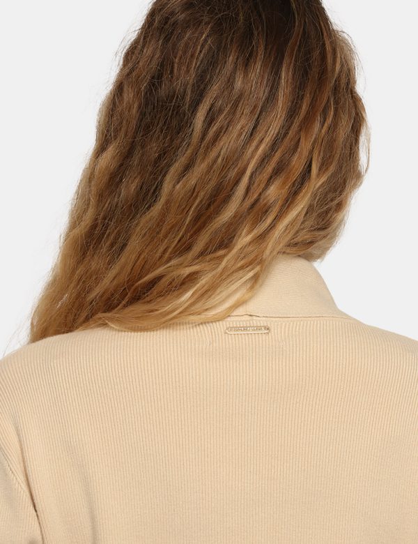 Cardigan Sandro Ferrone beige - COMPOSIZIONE E VESTIBILITÀ:50% viscosa 30% poliamide 20% poliestereLa modella è alta 170 cm